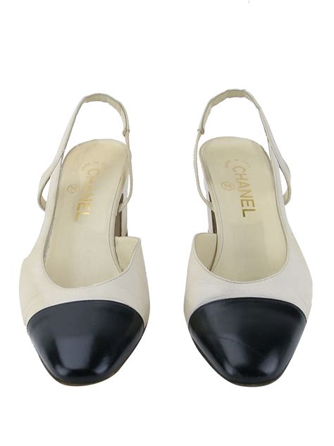 Sapato Chanel Bicolor Slingback Original 